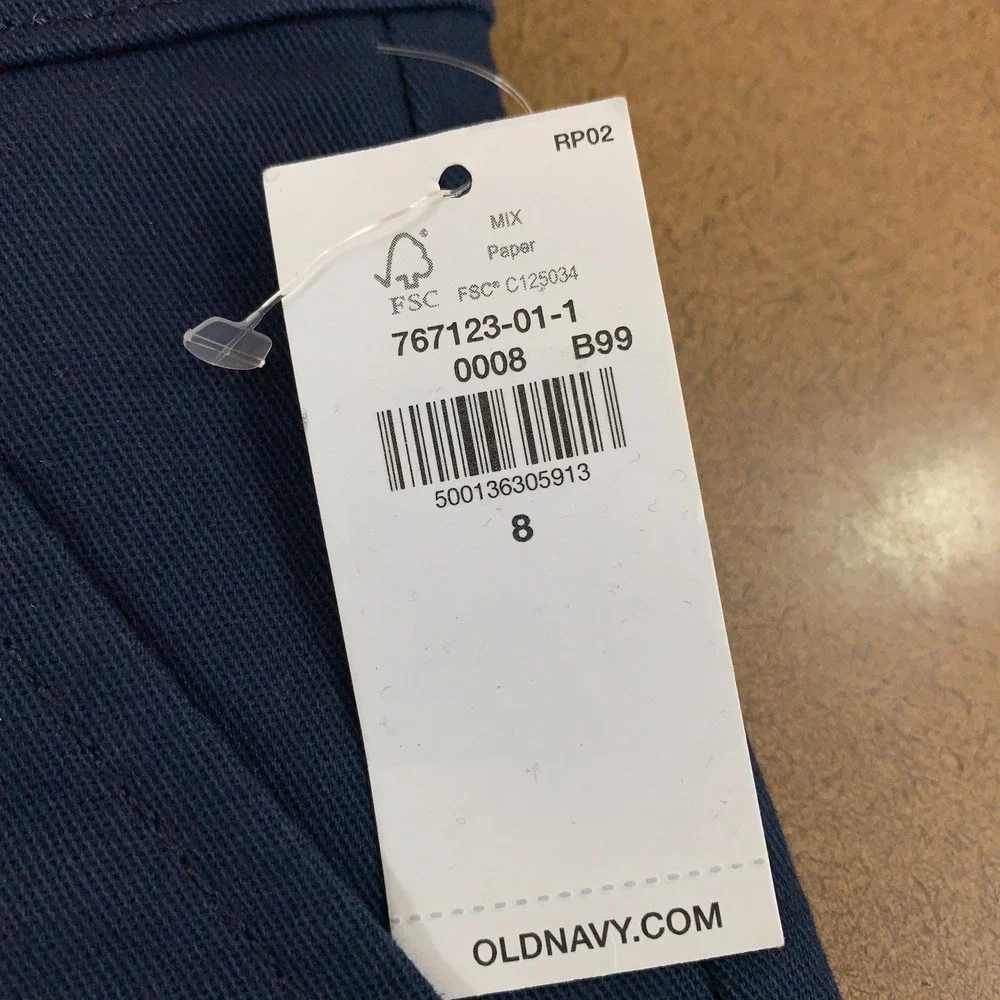 Lot of 2 Old Navy Girls Size 8 Khaki Blue School Uniform Twill Bermuda Short NWT